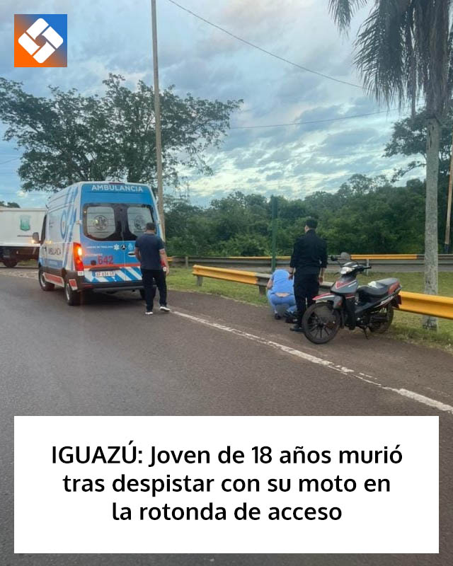 IGUAZÚ: Joven de 18 años murió tras despistar con su moto en la rotonda de acceso