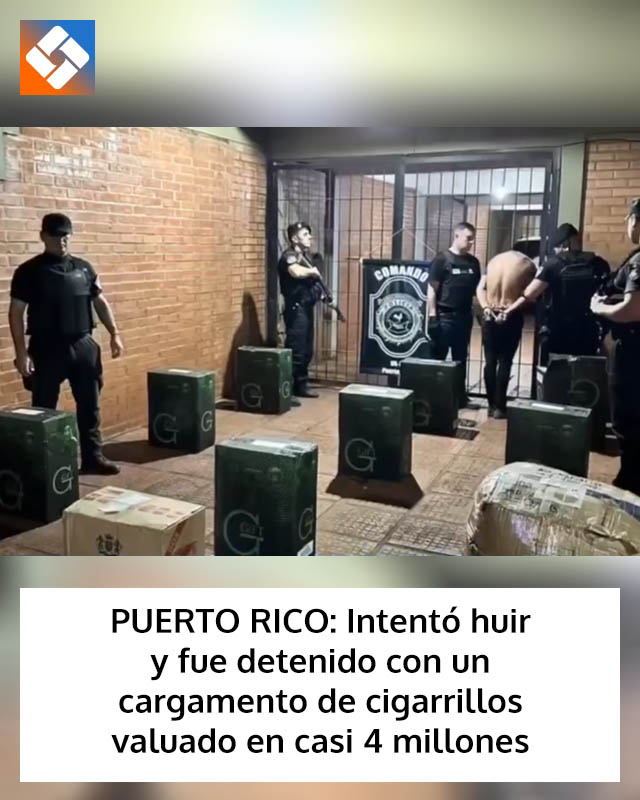 PUERTO RICO: Intentó huir y fue detenido con un cargamento de cigarrillos valuado en casi 4 millones