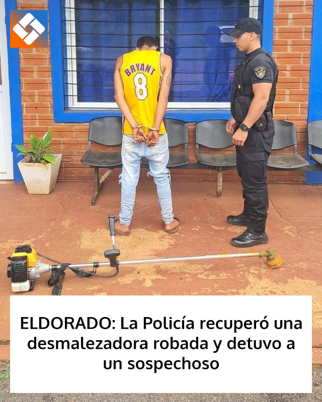ELDORADO: La Policía recuperó una desmalezadora robada y detuvo a un sospechoso