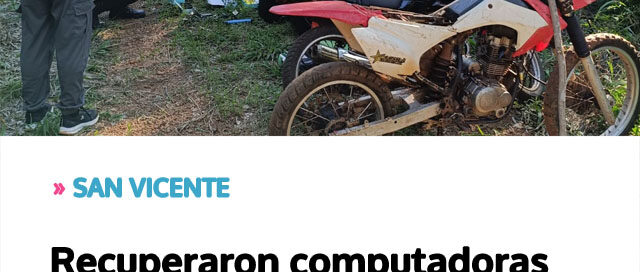 SAN VICENTE: Recuperaron computadoras robadas de una escuela y detuvieron a dos jóvenes