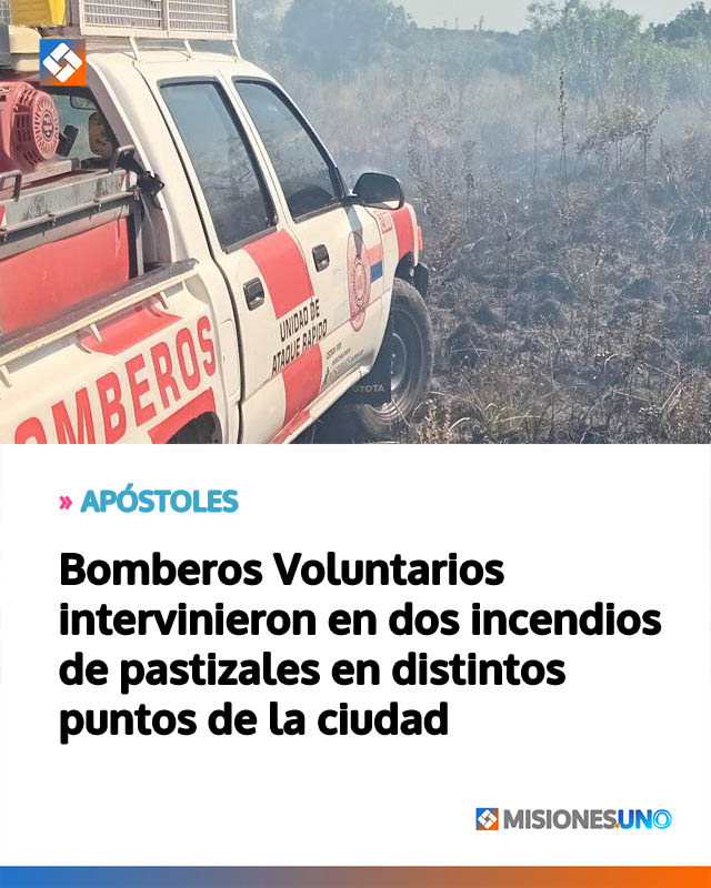 Bomberos Voluntarios intervinieron en dos incendios de pastizales en distintos puntos de la ciudad