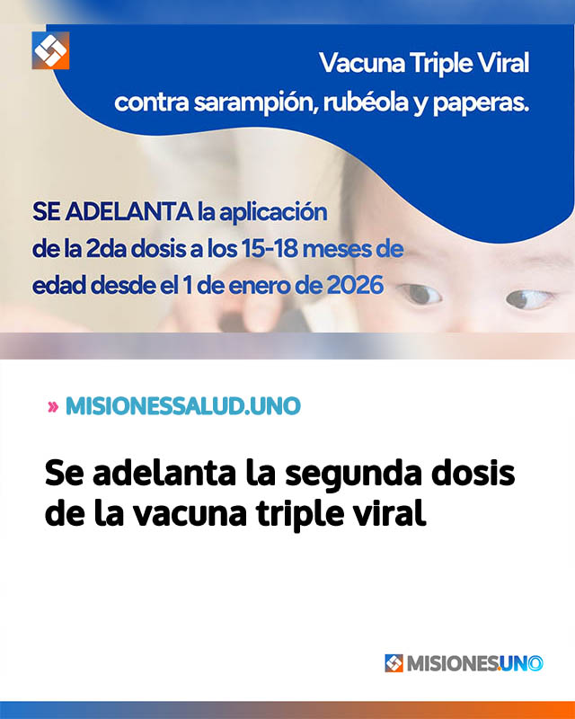 Se adelanta la segunda dosis de la vacuna triple viral