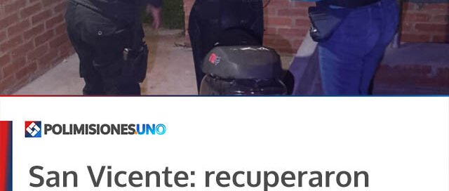 San Vicente: recuperaron una motocicleta robada y la restituyeron a su propietario