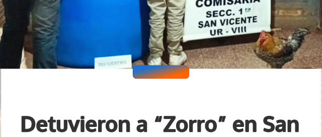Detuvieron a “Zorro” en San Vicente: robó herramientas, un tanque de agua y hasta un pollo