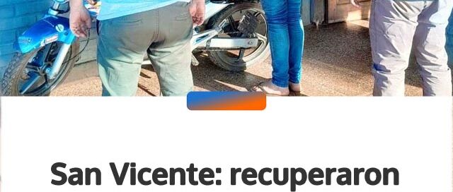 San Vicente: recuperaron una motocicleta robada en Buenos Aires y demoraron a un joven
